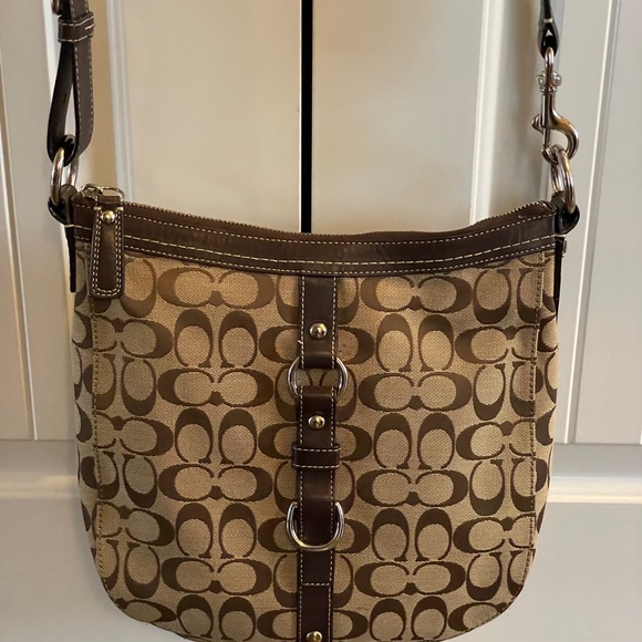 Coach Handbag, Brown with Silver hardware - Picture 1 of 5